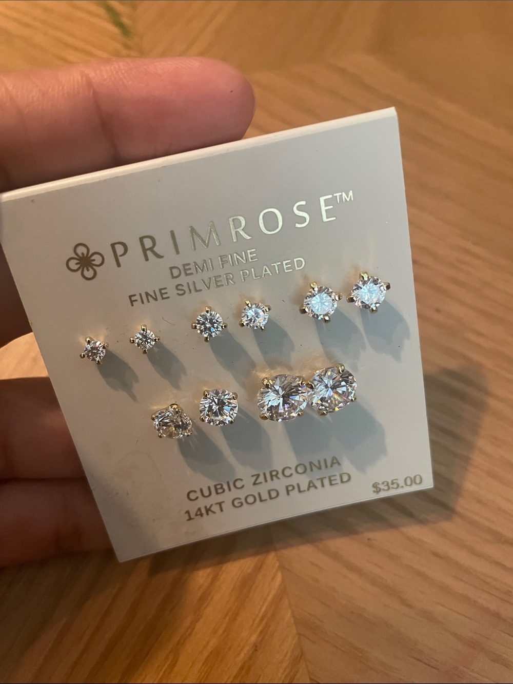 Primrose Gold-Plated Cubic Zirconia Stud Earring Set - Clear